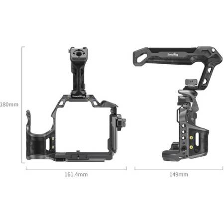 SmallRig 6030 Rhinoceros - zestaw (klatka, uchwyt górny, zacisk kabla HDMI) do Sony Alpha 7 V / 7R V / 7 IV / 7S III / 7R IV - wymiary